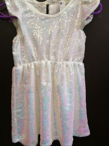 Kids Costumes to Hire - Sequin White Dress - 6 years